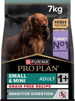 Сухий корм для дорослих собак Purina Pro Plan Small&Mini 1+ Sensitive Digestion беззерновий з індичкою