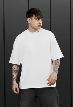 Футболка Staff logo neck white oversize XL