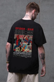 Мужская Оверсайз Футболка с Принтом SpiderMan Black Without S/M (386713)