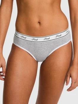 Трусики жіночі бавовна хіпстери сліпи Victoria's Secret Pink колір сірий QAK307 розмір L