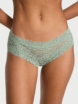 Женские трусики кружево чикини Victoria's Secret цвет мятный зеленый QCZ57 размер L