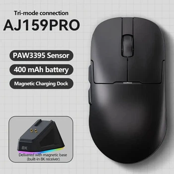 Геймерська миша Ajazz AJ159 Pro PAW3395 8K чорна з док-станцією