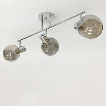 Люстра стельова Light House SRS-20470/3 хром, плафони димчасті