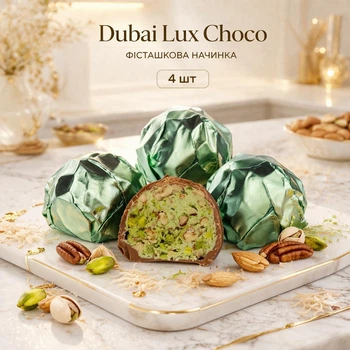 Дубайські цукерки Lux Choco - катаїфі з фісташкою, пеканом та мигдалем 4 шт