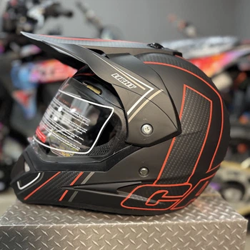 Шолом IROS HD-803 + скло (Cross) matt Black/Red L
