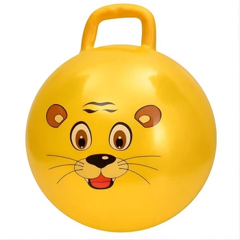 Детский фитнес-мяч Ju-MS 4301-3 с ручкой — 45 см, 350 г, гимнастический, желтый