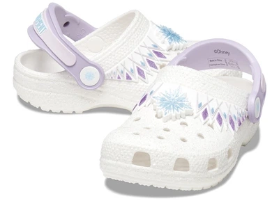 Дитячі крокси для дівчинки класичні сабо Crocs Fun Lab Disney Frozen II Clog (25/26, білий)