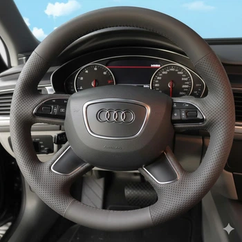 Чохол на кермо Audi A4/A6/A7/A8/Q5/Q7 2013-2017 (шкіра/перфорація) №5