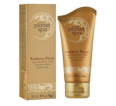Золота маска-плівка для обличчя Avon Planet Spa, Radiance Ritual, Liquid Gold Face Mask 50 ml, Glow from Within Gold & Oud, Сяюче золото з екстрактом дерева Уд 50 мл