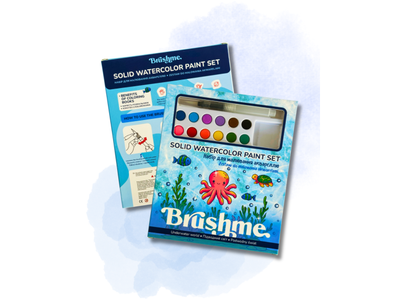 Раскраски с сухими красками для детей Подводный мир, Brushme, PAINTS4