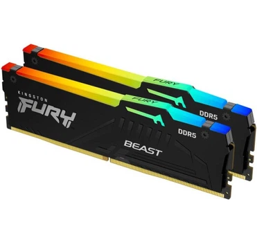 Модуль пам'яті Kingston FURY Beast Black RGB DDR5-6000 64GB (2x32GB) (KF560C36BBEAK2-64)