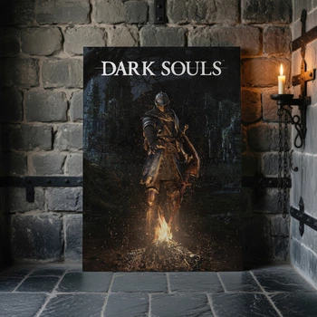 Интерьерная картина Тёмные души, Dark Souls, рыцарь, декор в комнату геймера, 42×30 см (id1547)