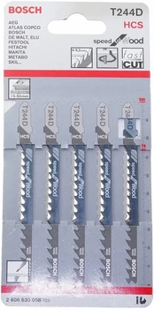 Пилка лобзика Bosch T244D, 5 шт, по дереву (pilset032)