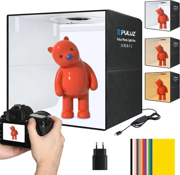 Фотобокс Puluz PU5051 50см / 3200-6500K / CRI 95 / 6 двусторонних фонов / Складной / Черный k1 - Уценка