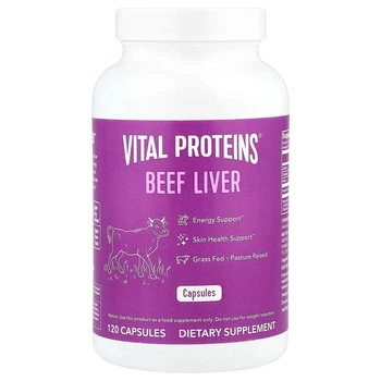 Печень говяжья, Beef Liver, Vital Proteins, 750 мг, 120 капсул