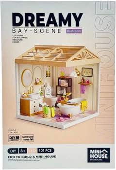 Конструктор-румбокс Mini House Інтер'єр Ванна кімната зі світлом 101 деталь (8009) (6900007616034)
