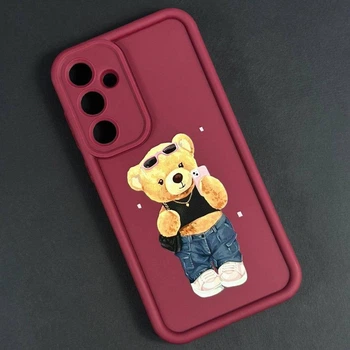 Чохол-накладка Shock Sides Resistant для Xiaomi Redmi 9A (Бордовий з ведмедиком)
