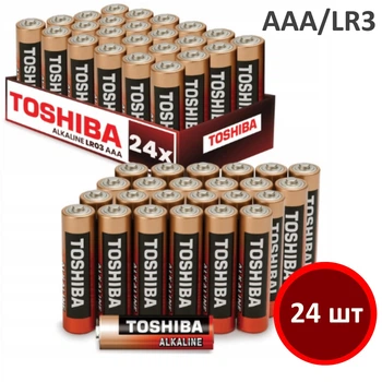 Батарейки Toshiba AAA (LR3) Alkaline 1.5V, щелочные, мини пальчиковые, 24 шт