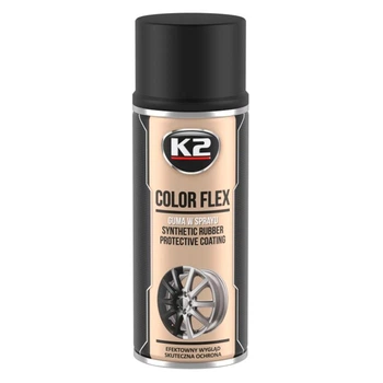 Краска жидкая резина K2 COLOR FLEX черная матовая аэрозоль 400 мл (L343CM)