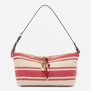Сумка багет сідло жіноча тканинна середня Furla WE00865BX43534028S1007 Червона (800070358023)