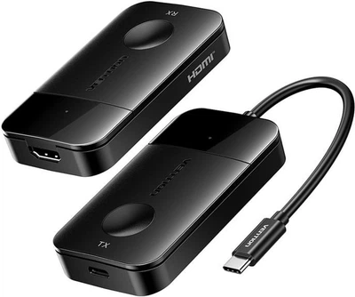 Подовжувач Vention Wireless USB-C to HDMI Transmitter and Receiver Black (6922794789616)