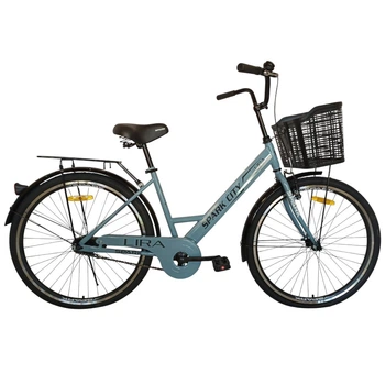 Велосипед SPARK CITY LIRA 26 ``ст17 жв з кошиком сіро-блакитний