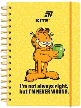 Блокнот на спирали Kite Garfield GF26-190 А5 80 листов Клетка (GF26-190)