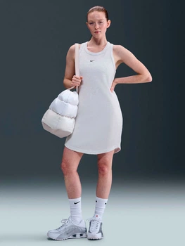Плаття коротке літнє жіноче Nike W Nsw Nk Chll Wfl Tank Dress HV2403-052 L Сіре (0198482147242)