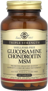 Хондропротектор для суглобів Solgar Glucosamine Chondroitin MSM 60 таблеток (SOL-01318)