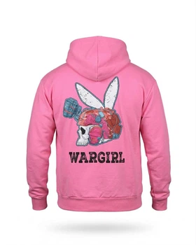 Худі мілітарі Faxis Wargirl Pink двонитка з капюшоном і принтом DTF, кишеня кенгуру XXXL