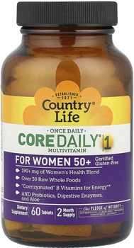 Мультивітаміни для жінок Country Life Core Daily-1 Multivitamins 60 таблеток (CLF-08196)
