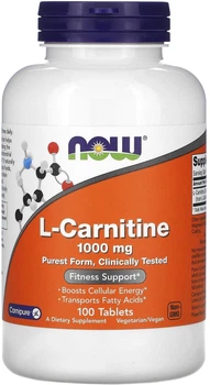 L-карнітин Now Foods L-Carnitine 1000 мг 100 таблеток (NOW-00068)