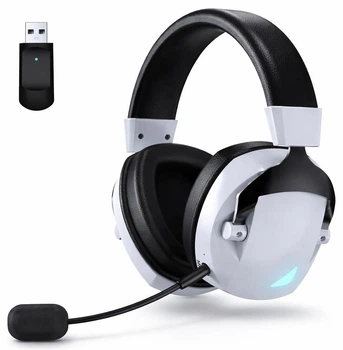 Ігрові бездротові навушники Onvyx BL100PRO з мікрофоном, Bluetooth 5.3 + 2.4G + AUX, для ПК, PS4, PS5, Xbox, телефону White