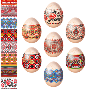 Термоэтикетки для пасхальных яиц "Вышиванка"