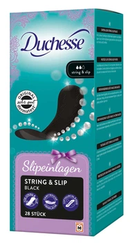 Щоденні гігієнічні прокладки для темної білизни Duchesse black Slipeinlagen string& slip 28 шт 2,5 краплі