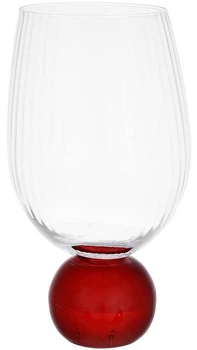 Набор 6 стеклянных стаканов "Bauble Glass" 450мл на красной ножке