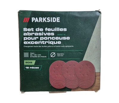 Набор шлифовальных кругов Parkside PEXSZ 18 на липучке, 125 мм, 18 шт (P60, P120, P240)