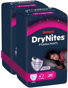 Упаковка подгузников-трусиков Huggies DryNites для девочек 4-7 лет 10 шт х 2 пачки (5029053527581)