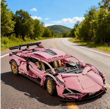 Конструктор технік машинка Lamborghini TOPA 1280 деталей масштаб 1:14 Рожевий N0451