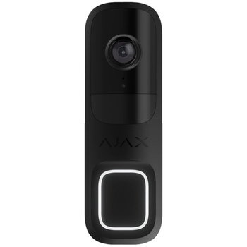 Відеодзвінок Ajax Doorbell black RAL 9005 з 4Мп камерою і підключенням по Wi-Fi Чорний