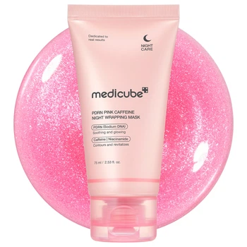 Нічна маска-плівка з ПДРН та кофеїном Medicube PDRN Pink Caffeine Night Wrapping Mask 75 мл