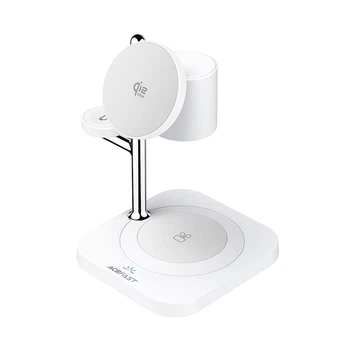 Заряджання Qi2 ACEFAST 4-in-1 desktop wireless charger E39 |25W Max, 32.5W Total| White