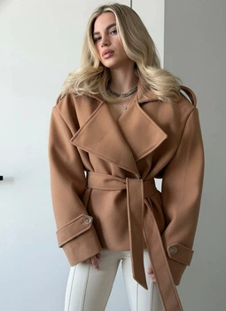 Тренч пальто 629р4956 бежевий one size
