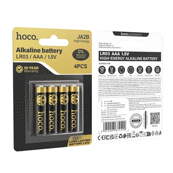 Батарейки алкалиновые AAA LR03 HOCO JA2B 4 шт, 1.5V