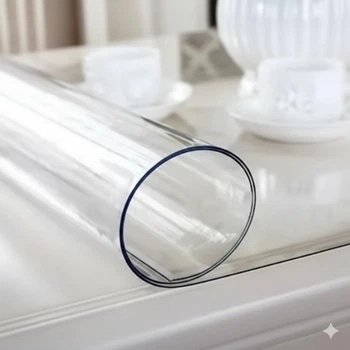 Мягкое стекло скатерть pro version прозрачная силиконовая для стола Soft Glass защита мебели 3.7х1.0 м антискользящая плёнка 1.5мм (IS-OP_22-G)
