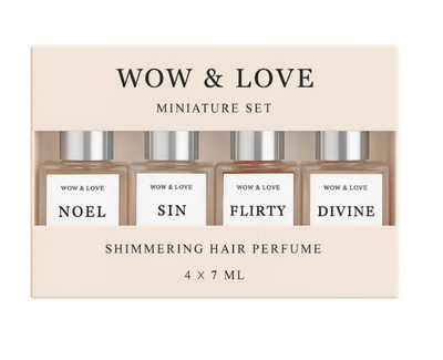 Сет миниатюр парфюм-блеска для волос Wow & Love Shimmering Hair Parfume Miniature Set, 7 мл х 4 шт