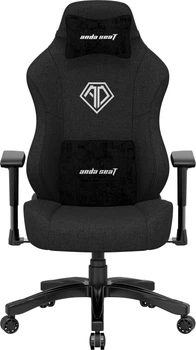 Крісло льняне геймерське ігрове Anda Seat Phantom 3 Size L до 100 кг Black Fabric (AD18Y-06-BF)