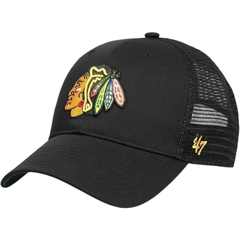 Кепка 47 Brand CHICAGO BLACKHAWKS BRANSON MESH чорно-зелена H-BRANS04CTP-BK