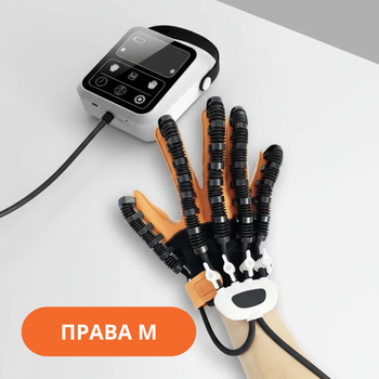 Рукавиця для реабілітації з акумулятором, робот-рукавичка, робот-тренажер для руки та пальців з дзеркальною рукавичкою, Права M