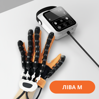 Рукавиця для реабілітації з акумулятором, робот-рукавичка, робот-тренажер для руки та пальців з дзеркальною рукавичкою, Ліва M